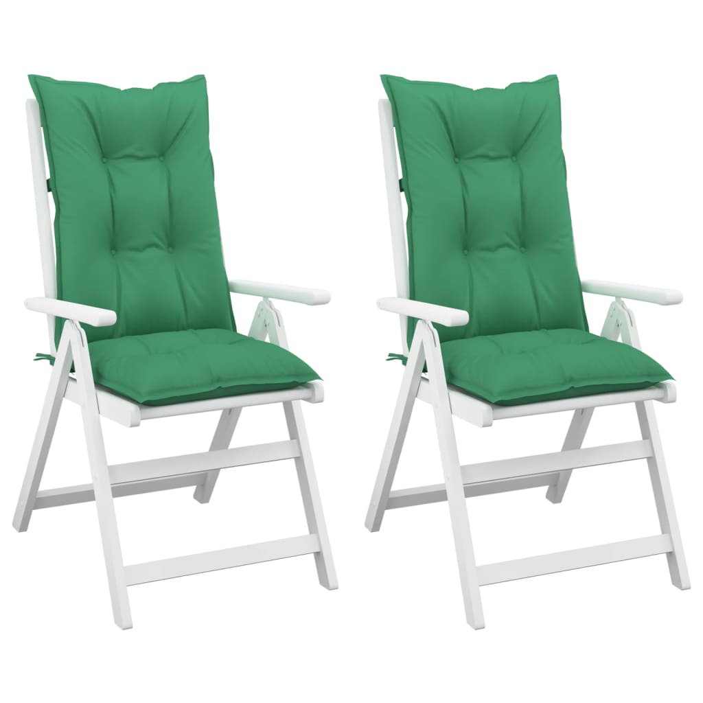 High back garden chair cushion 2 pcs green fabric 120x50x7cm V6580 Vetonek