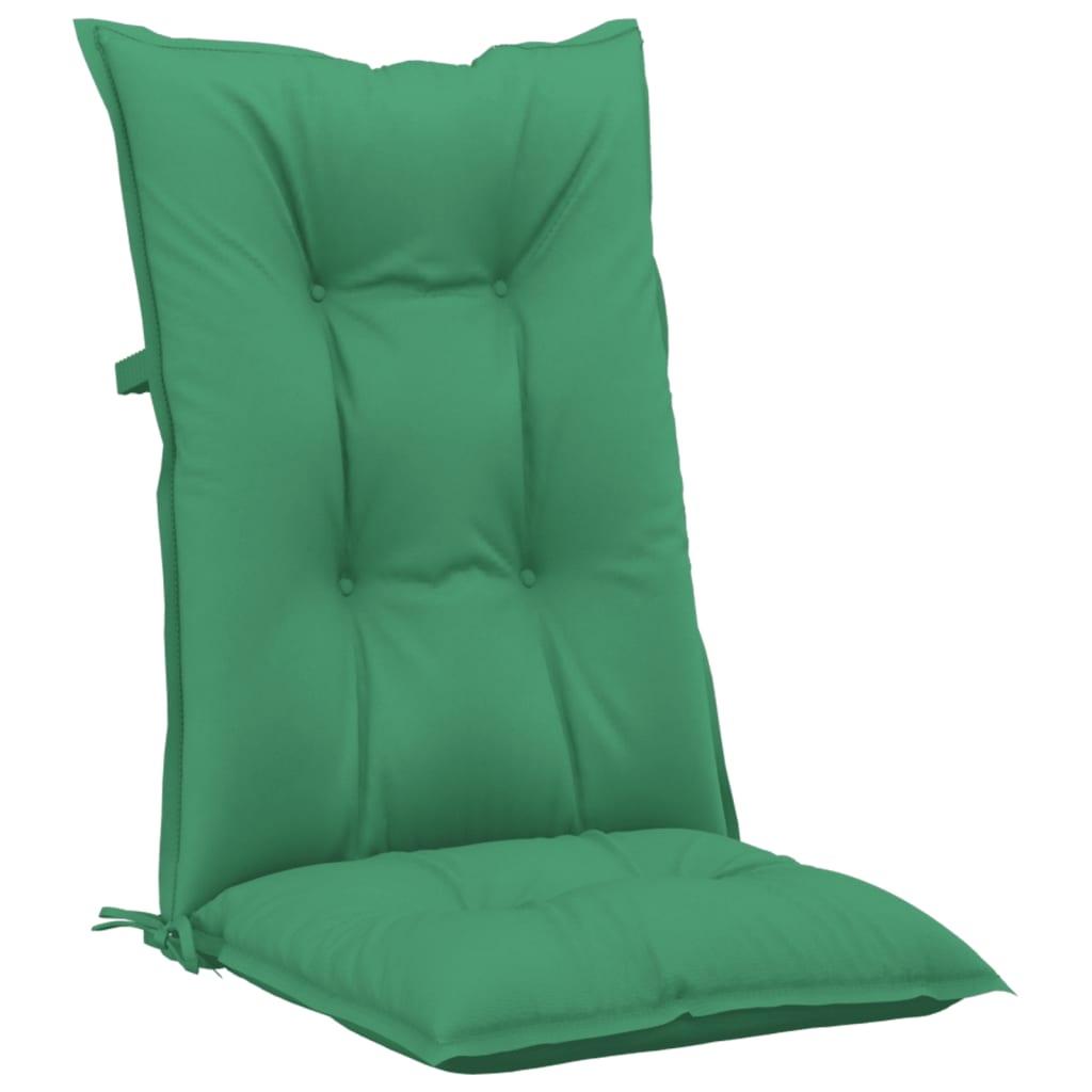 High back garden chair cushion 2 pcs green fabric 120x50x7cm V6580 Vetonek