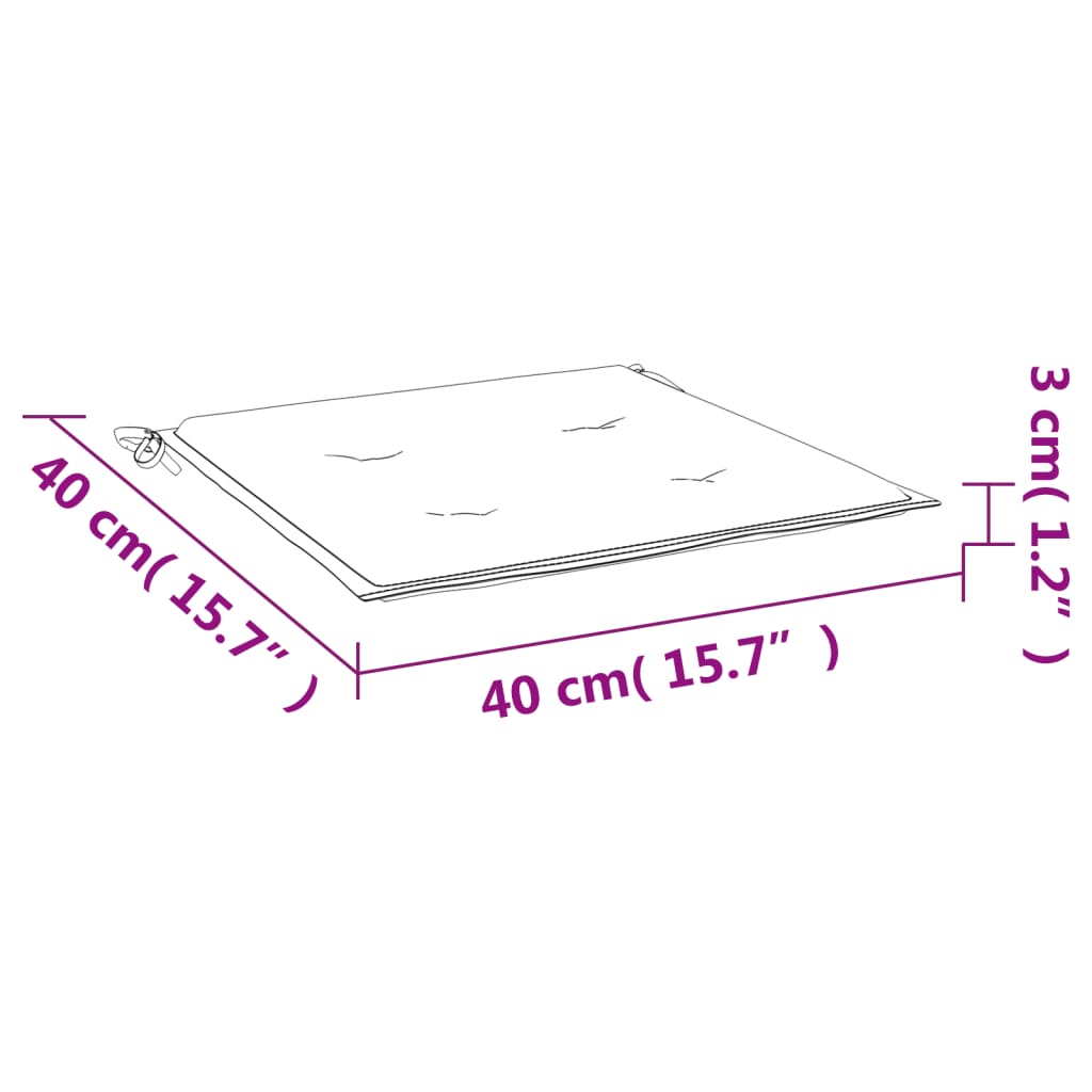 Sedia da giardino cuscini di vita 4 UDS blu e bianchi e bianchi 40x40x3cm