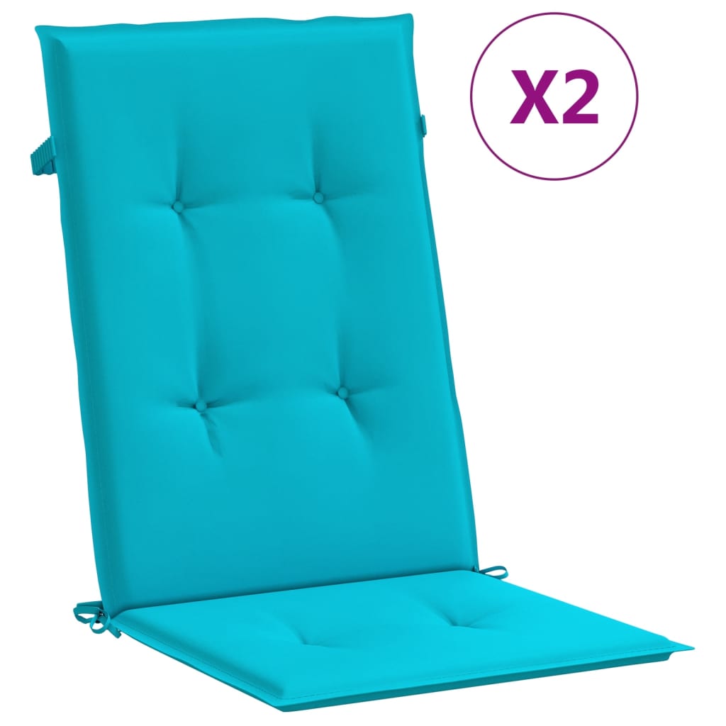 Almofadas para cadeiras com alto suporte 2 UDS Turquoise Fabric