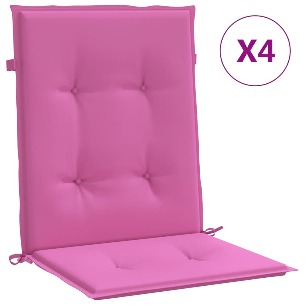 Cojines para silla con respaldo bajo 4 uds tela rosa