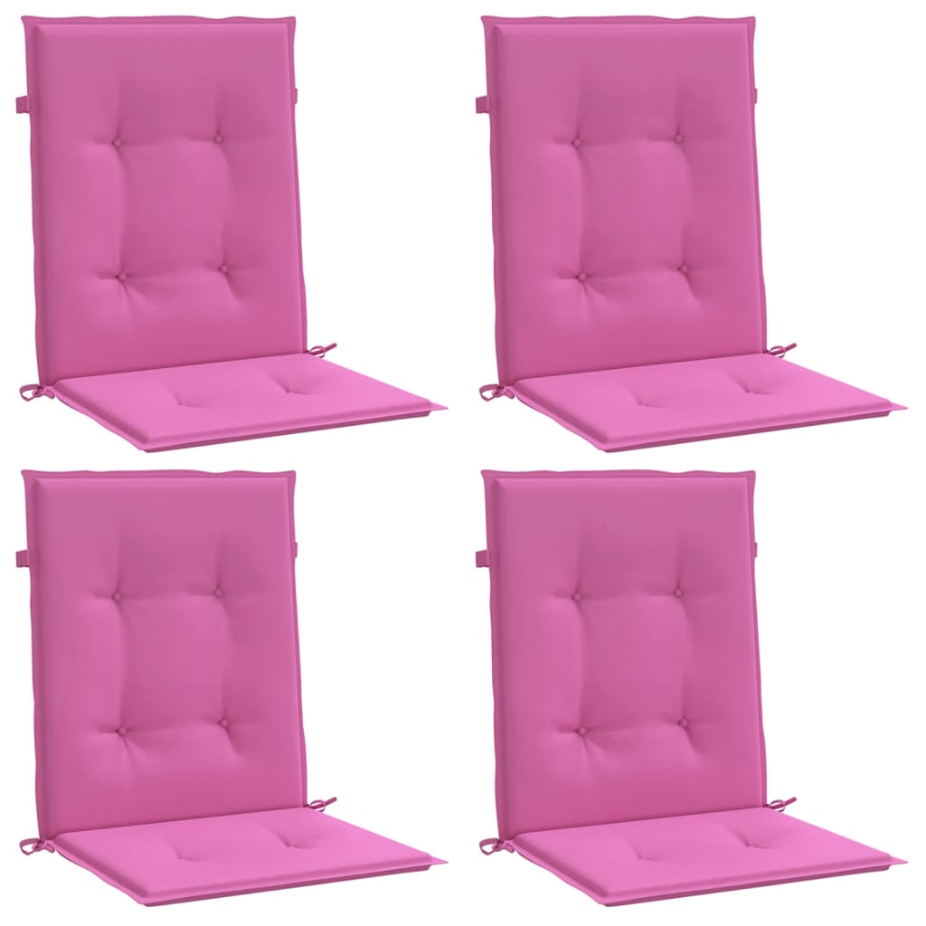 Cojines para silla con respaldo bajo 4 uds tela rosa vidaXL