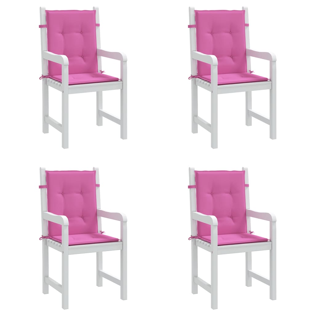 Cojines para silla con respaldo bajo 4 uds tela rosa vidaXL