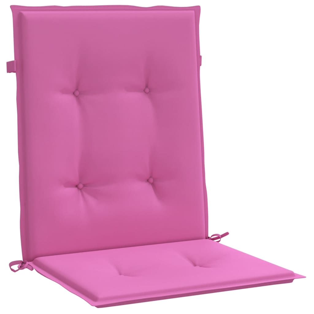 Cojines para silla con respaldo bajo 4 uds tela rosa vidaXL