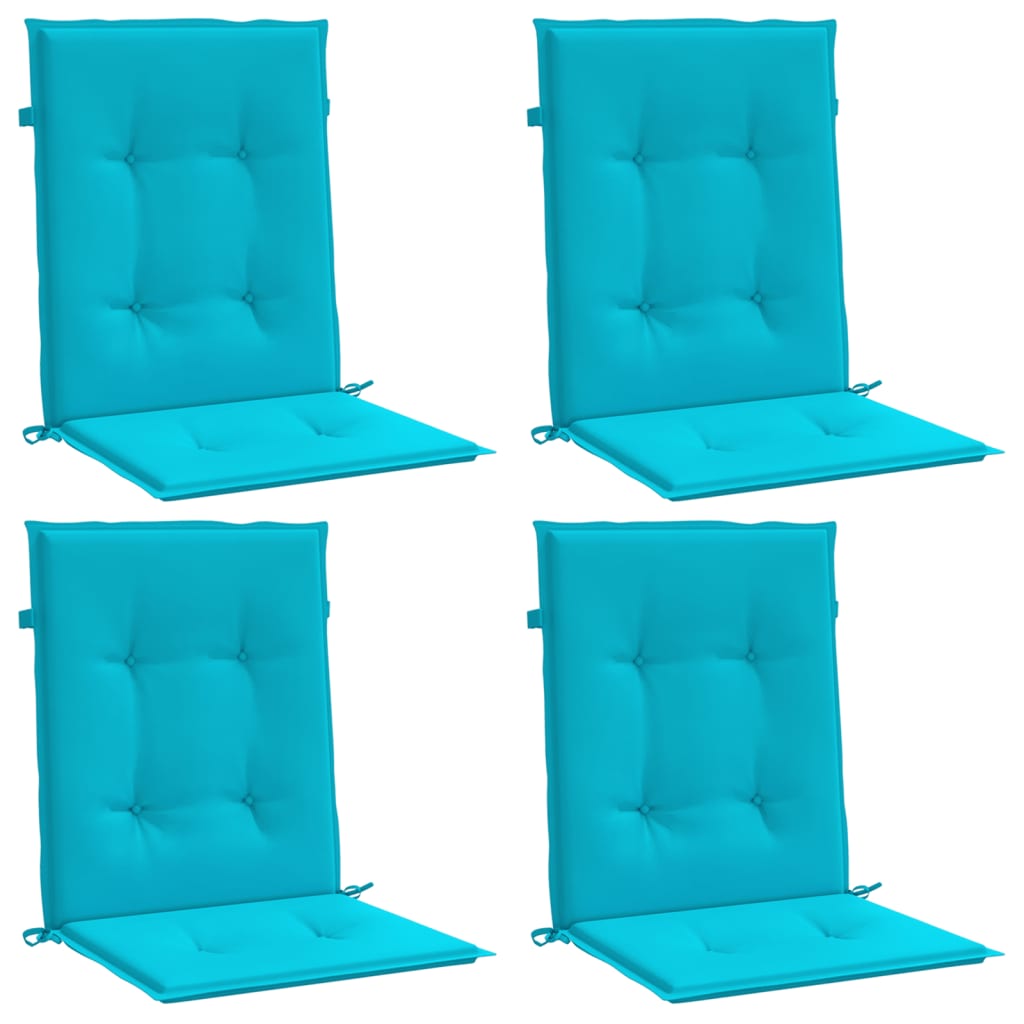 Cojines para silla con respaldo bajo 4 uds tela turquesa