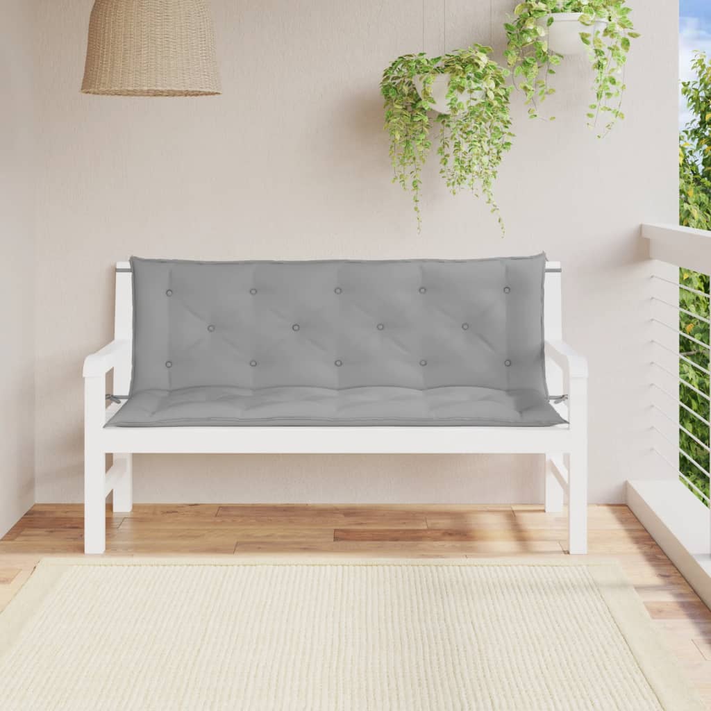 Vetonek Cojines de banco de jardín 2 uds tela Oxford gris 150x50x7 cm