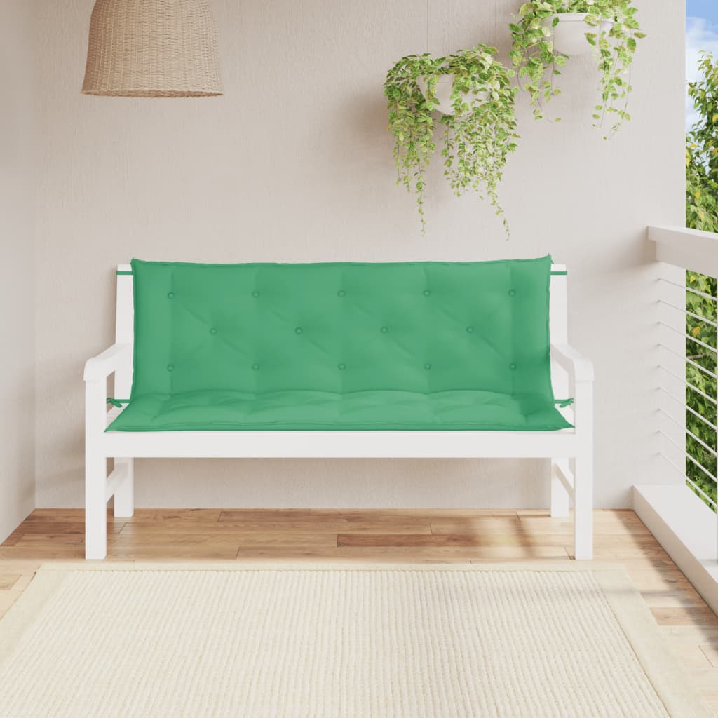 Vetonek Cojines de banco de jardín 2 uds tela Oxford verde 150x50x7 cm