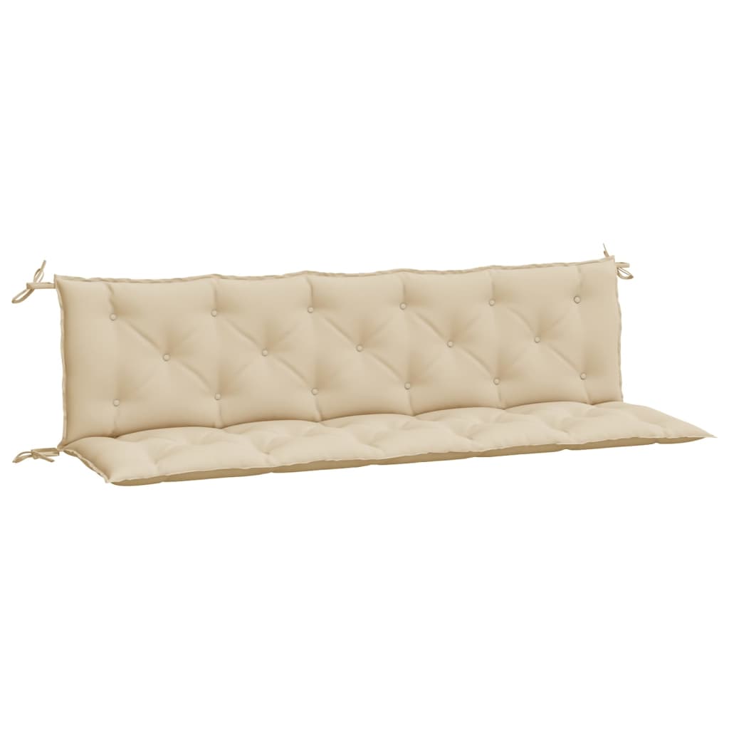 Cojines de banco de jardín 2 uds tela Oxford beige 180x50x7 cm