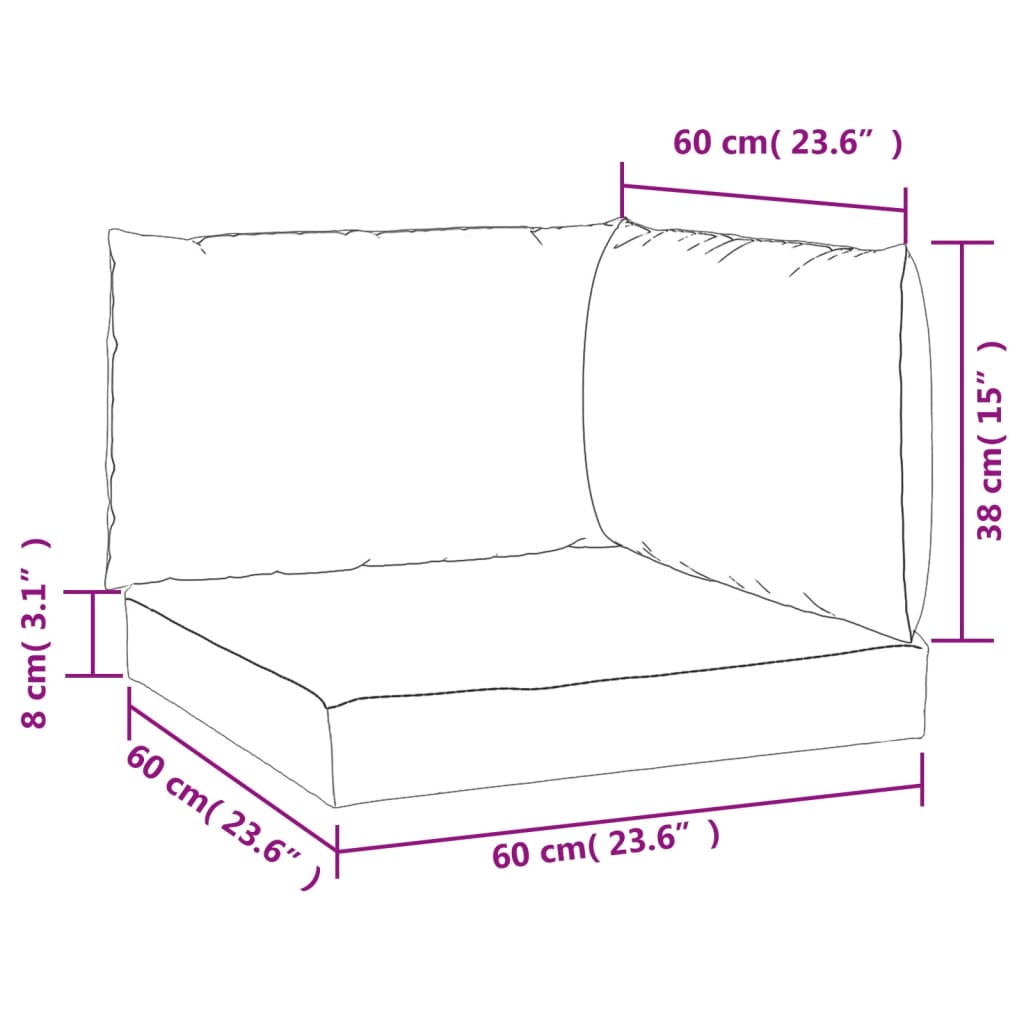 Palet Cushions 3 unità Oxford Fabric Sheets