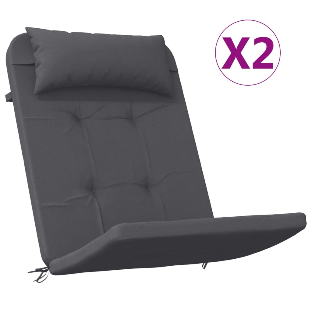 Cojines para silla Adirondack 2 uds tela Oxford gris antracita