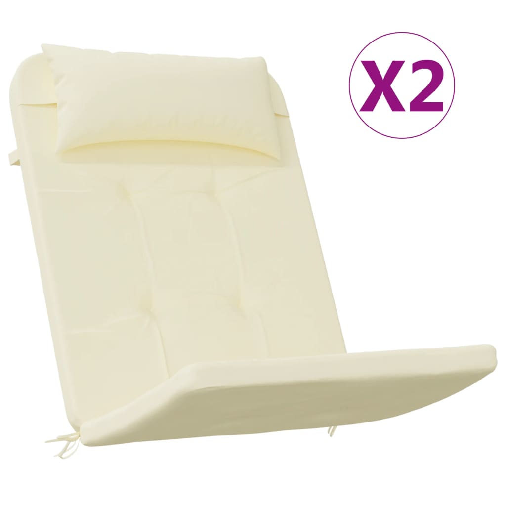 Cojines para silla Adirondack 2 uds tela Oxford color crema