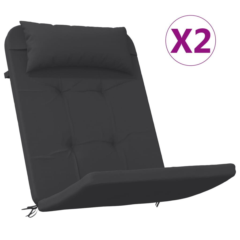 Cojines para silla Adirondack 2 uds tela Oxford negro