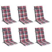 High back chair cushions 6 pcs red plaid Oxford fabric V3317 Vetonek