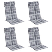 High back chair cushions 4 pcs gray plaid Oxford fabric V3331 Vetonek