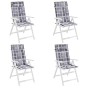 High back chair cushions 4 pcs gray plaid Oxford fabric V3331 Vetonek