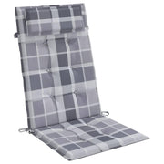 High back chair cushions 4 pcs gray plaid Oxford fabric V3331 Vetonek