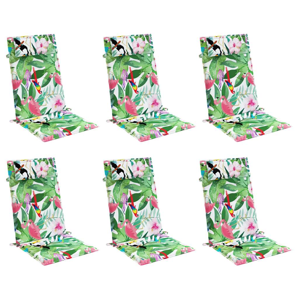 High back chair cushions 6 pcs Multicolored Oxford fabric V3430 Vetonek