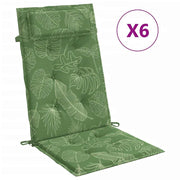 High back chair cushions 6 pcs Oxford fabric leaf print V3492 Vetonek
