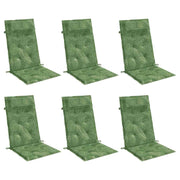 High back chair cushions 6 pcs Oxford fabric leaf print V3492 Vetonek