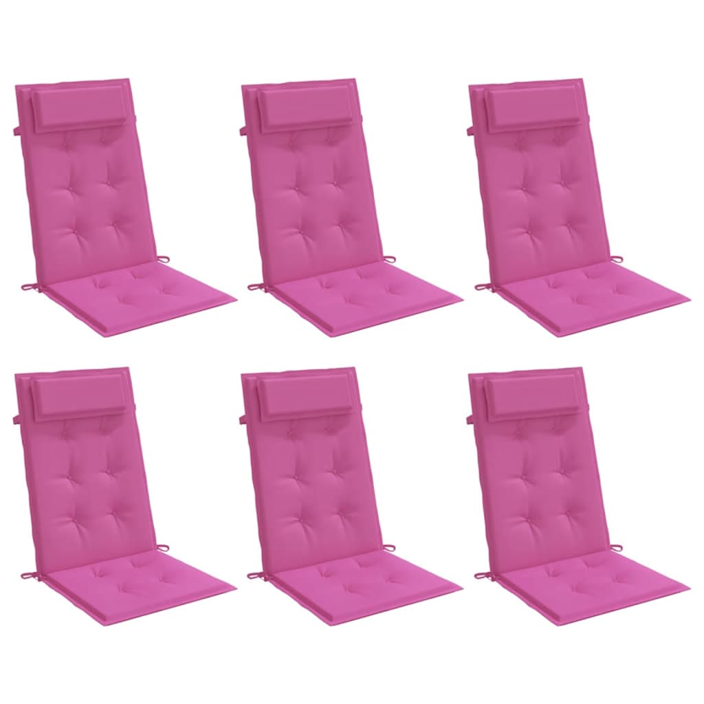 High back chair cushions 6 pcs pink Oxford fabric V3522 Vetonek