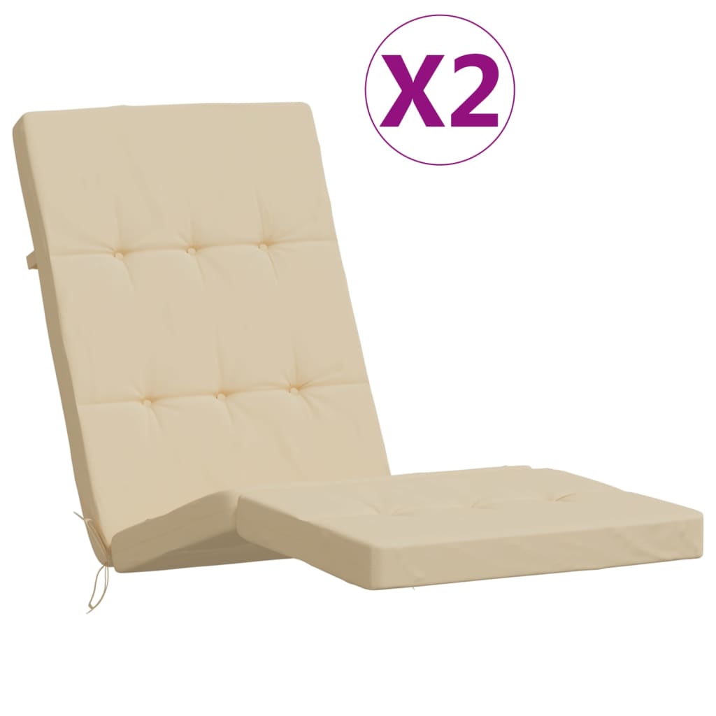 Cojines para tumbona 2 uds tela Oxford beige