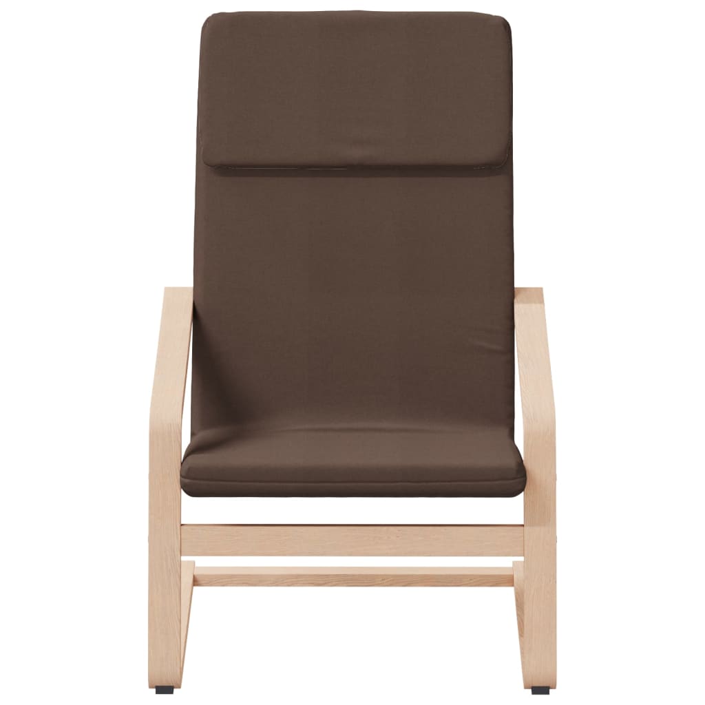 Sillón de relax con taburete tela marrón oscuro vidaXL