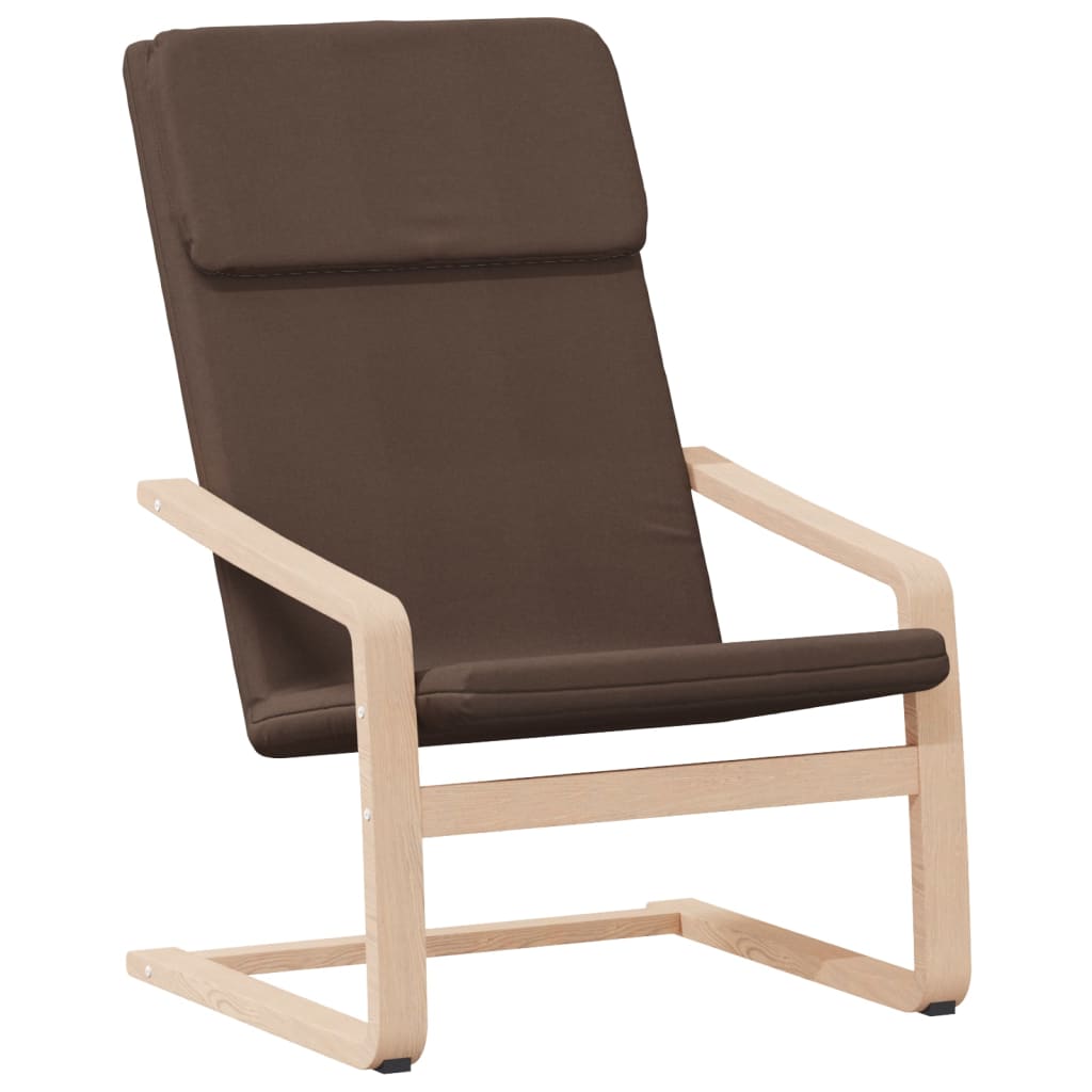 Sillón de relax con taburete tela marrón oscuro vidaXL