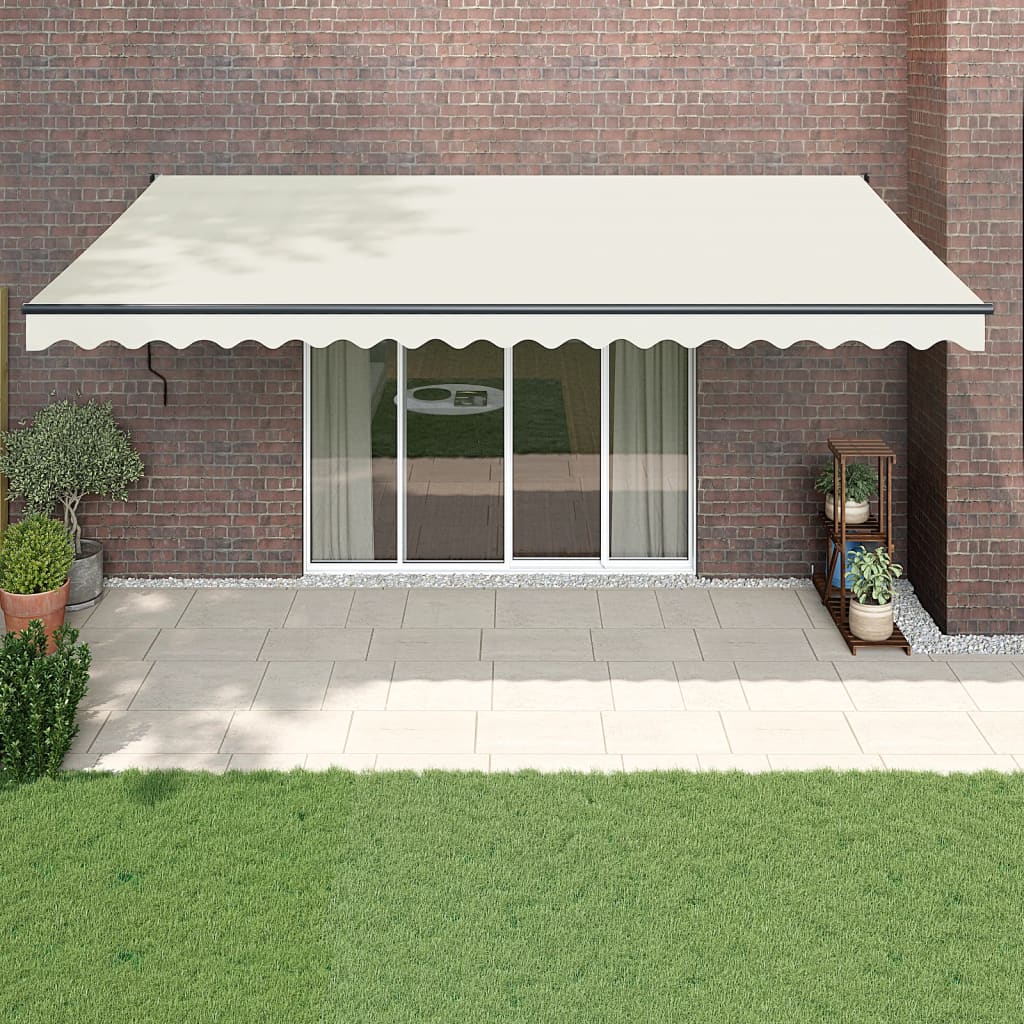 Vetonek Toldo retráctil aluminio y tela color crema 5x3 m