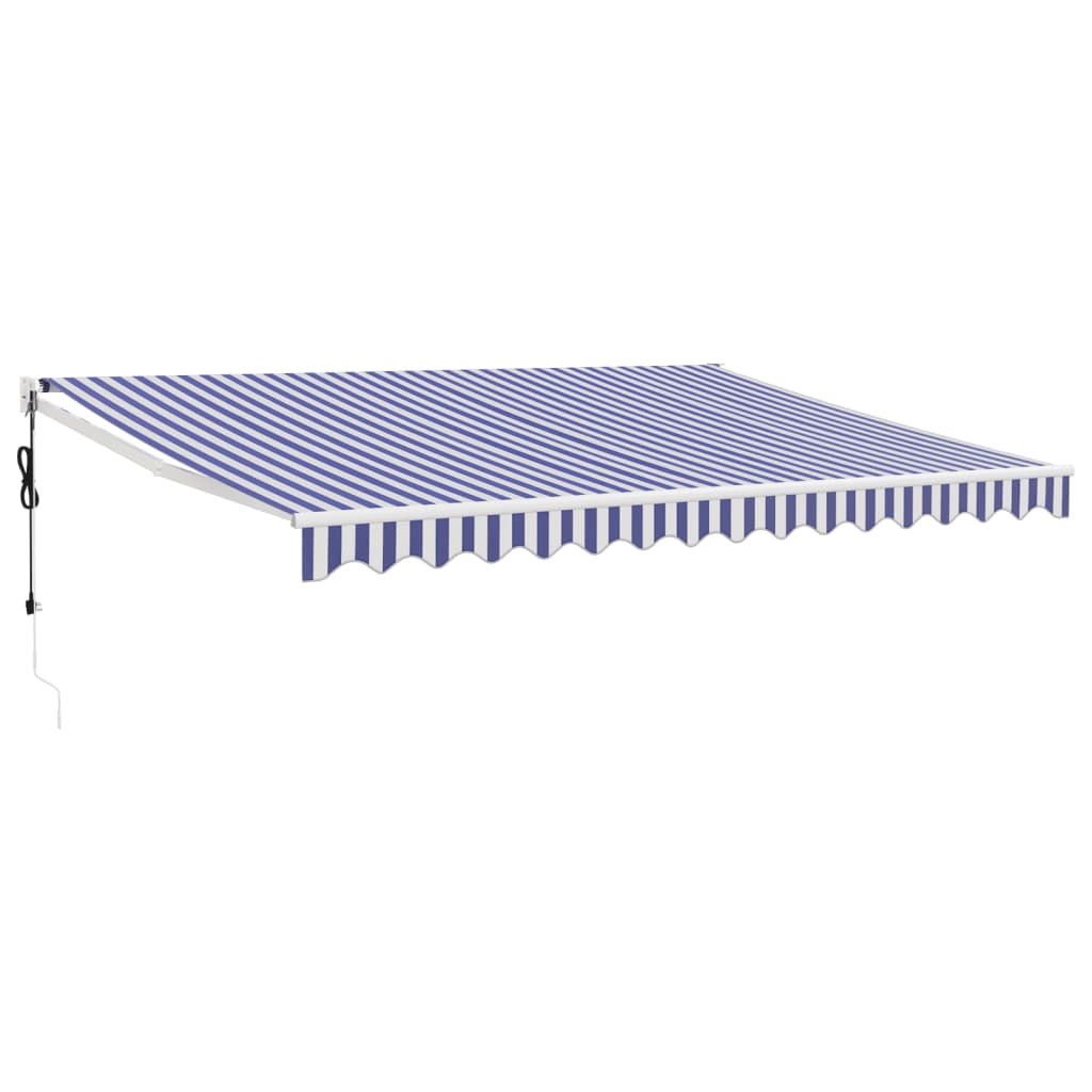 Blue and white automatic retractable awning 4.5x3 m V4840 Vetonek