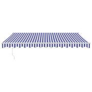 Blue and white automatic retractable awning 4.5x3 m V4840 Vetonek