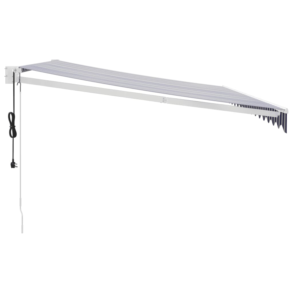 Blue and white automatic retractable awning 4.5x3 m V4840 Vetonek
