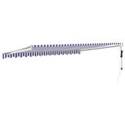 Blue and white automatic retractable awning 4.5x3 m V4840 Vetonek