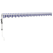 Blue and white automatic retractable awning 4.5x3 m V4840 Vetonek