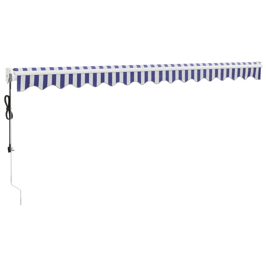 Blue and white automatic retractable awning 4.5x3 m V4840 Vetonek
