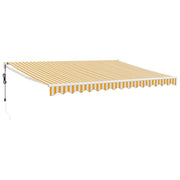Yellow and white automatic retractable awning 4.5x3 m V4949 Vetonek