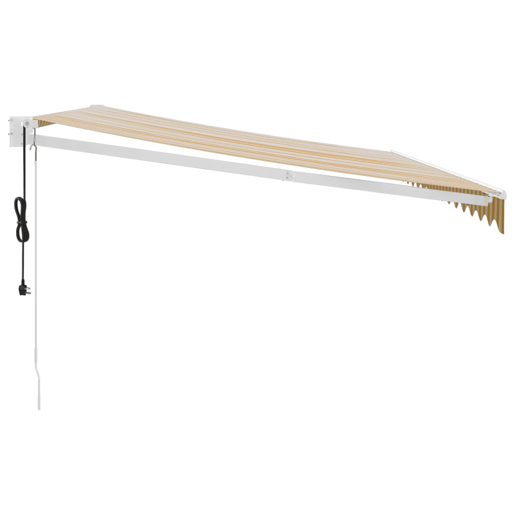 Yellow and white automatic retractable awning 4.5x3 m V4949 Vetonek