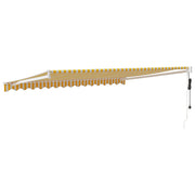 Yellow and white automatic retractable awning 4.5x3 m V4949 Vetonek