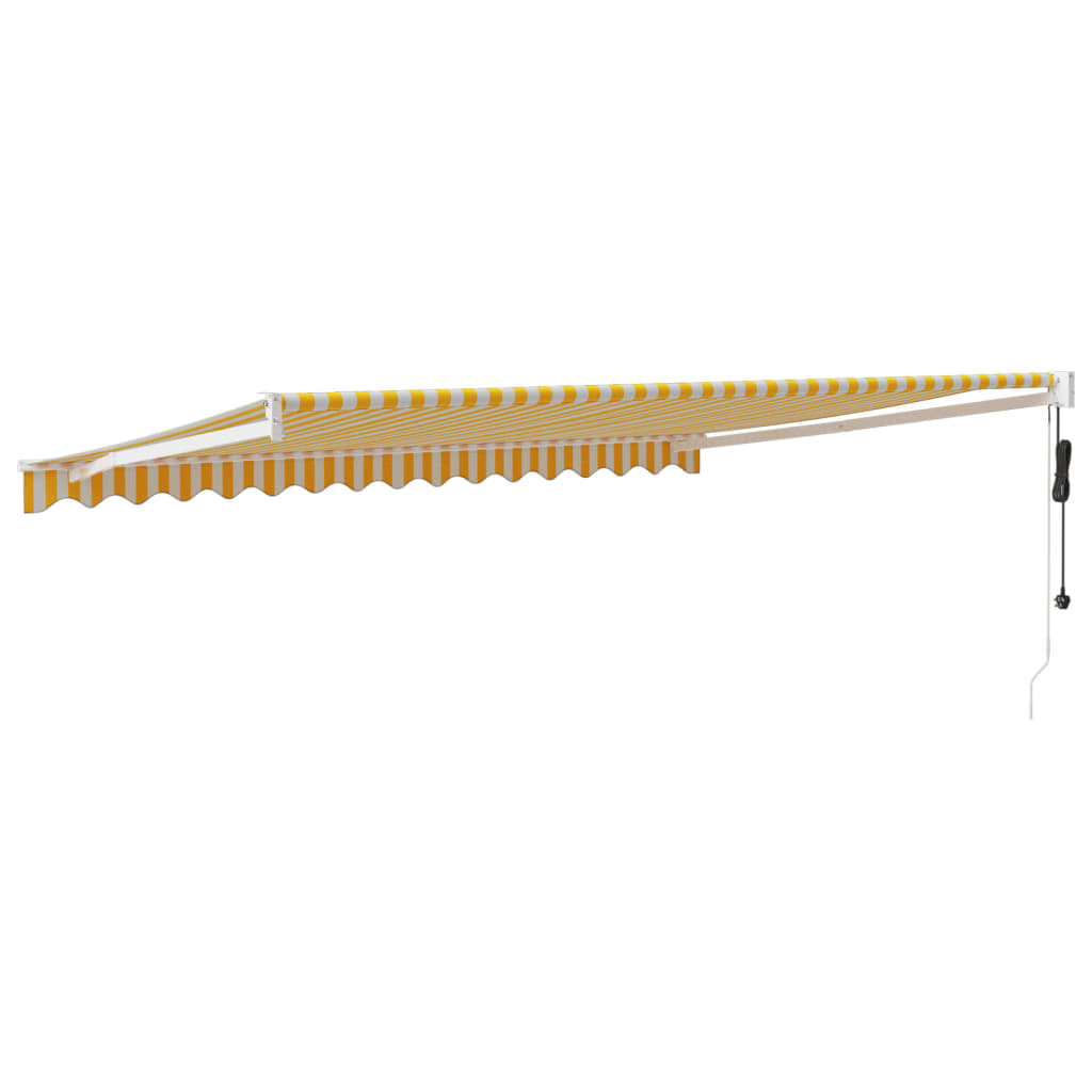 Yellow and white automatic retractable awning 4.5x3 m V4949 Vetonek