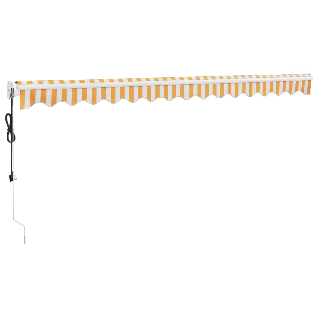 Yellow and white automatic retractable awning 4.5x3 m V4949 Vetonek