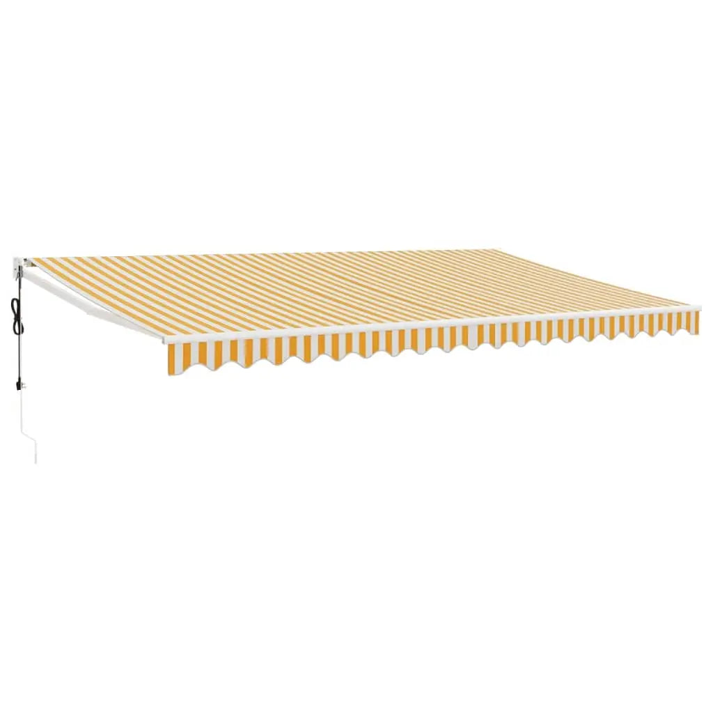 Yellow and white automatic retractable awning 5x3 m V4956 Vetonek