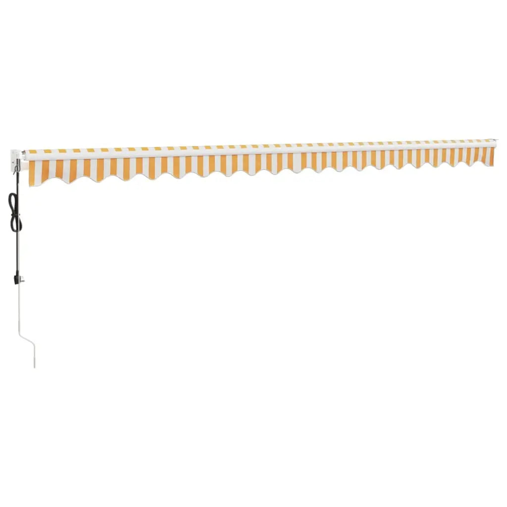 Yellow and white automatic retractable awning 5x3 m V4956 Vetonek