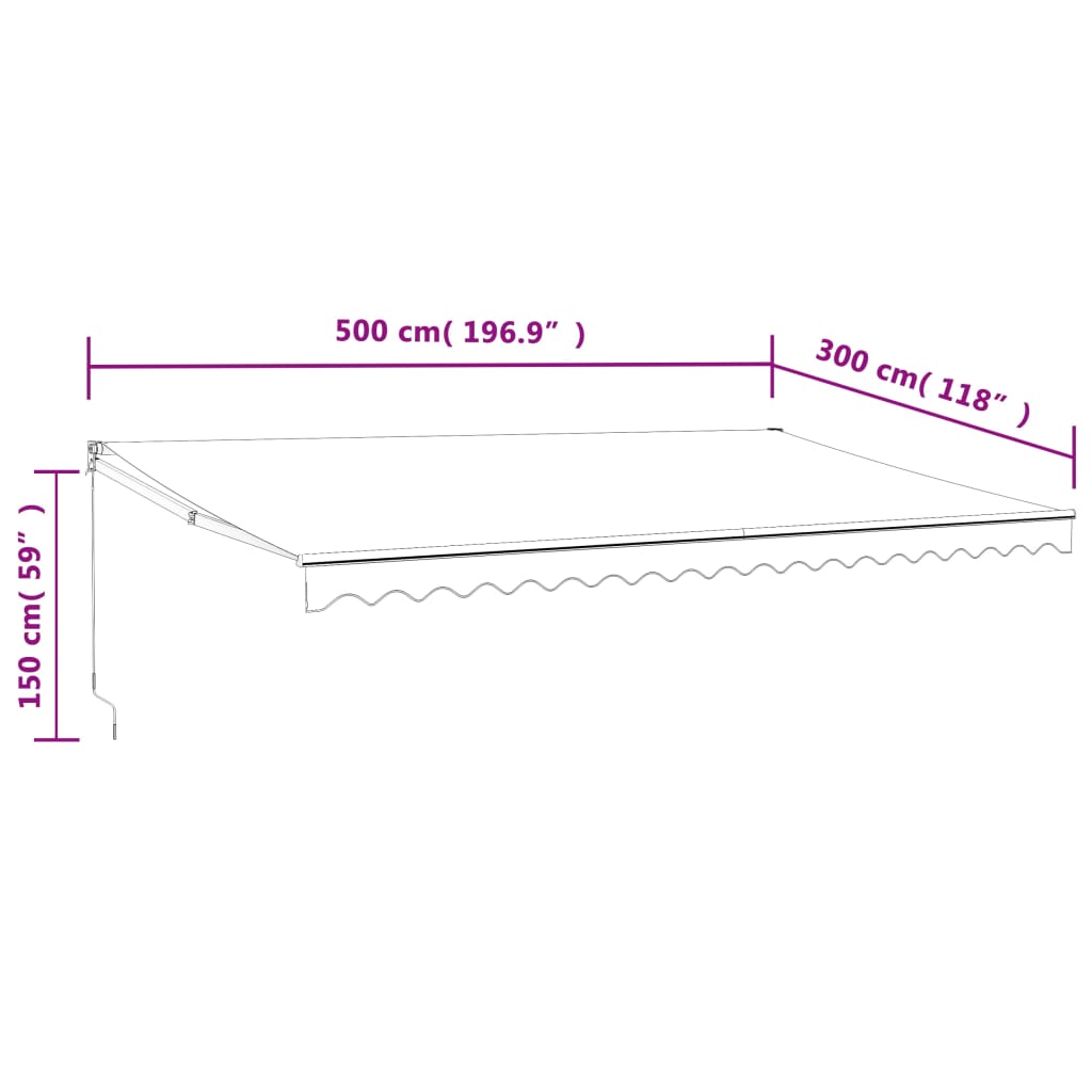 Automatic retractable awning anthracite gray 5x3 m V5007 Vetonek