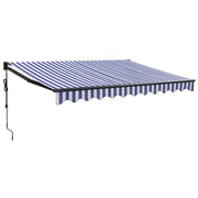 Blue and white automatic retractable awning 3x2.5 m V5069 Vetonek