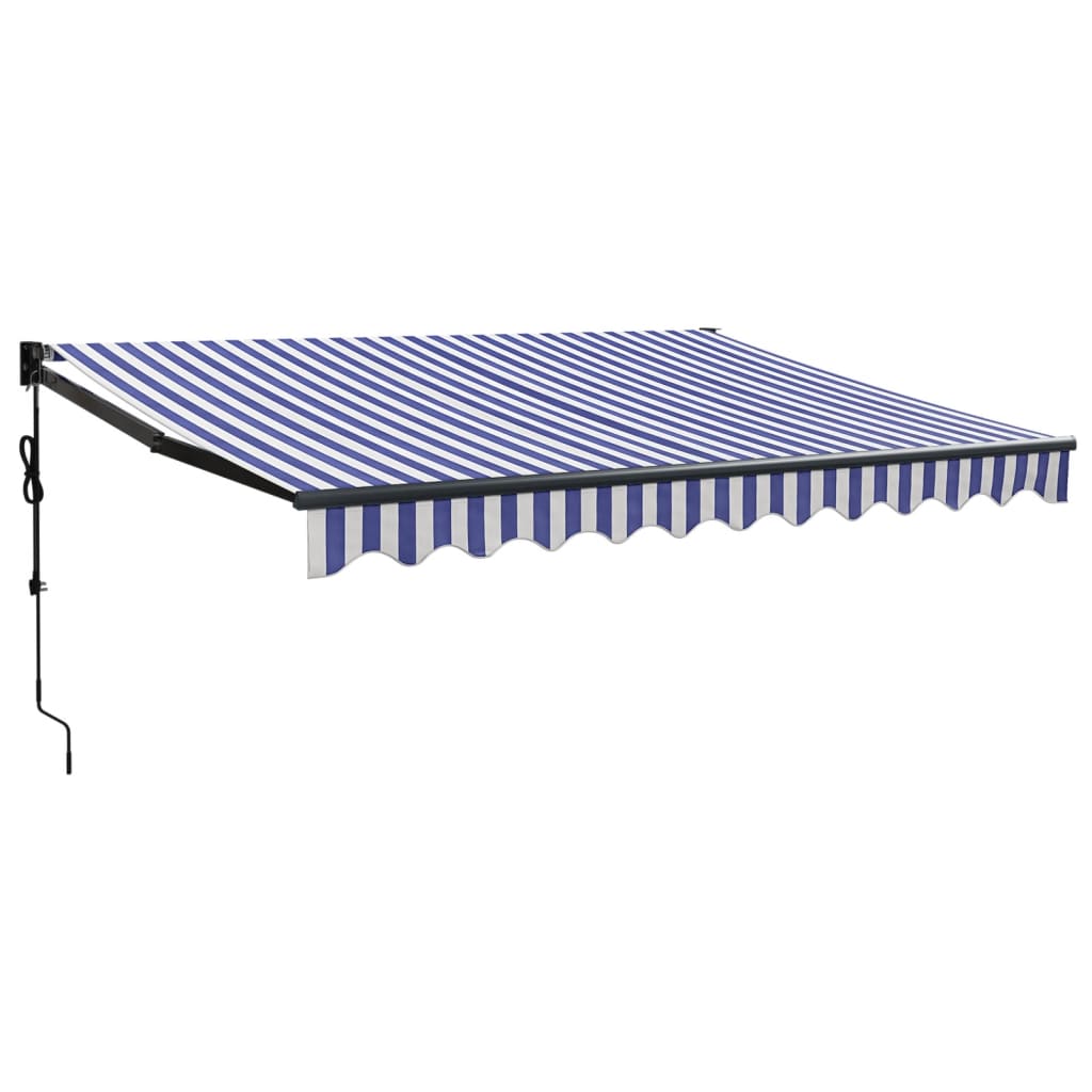 Blue and white automatic retractable awning 3x2.5 m V5069 Vetonek