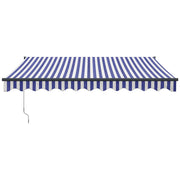 Blue and white automatic retractable awning 3x2.5 m V5069 Vetonek