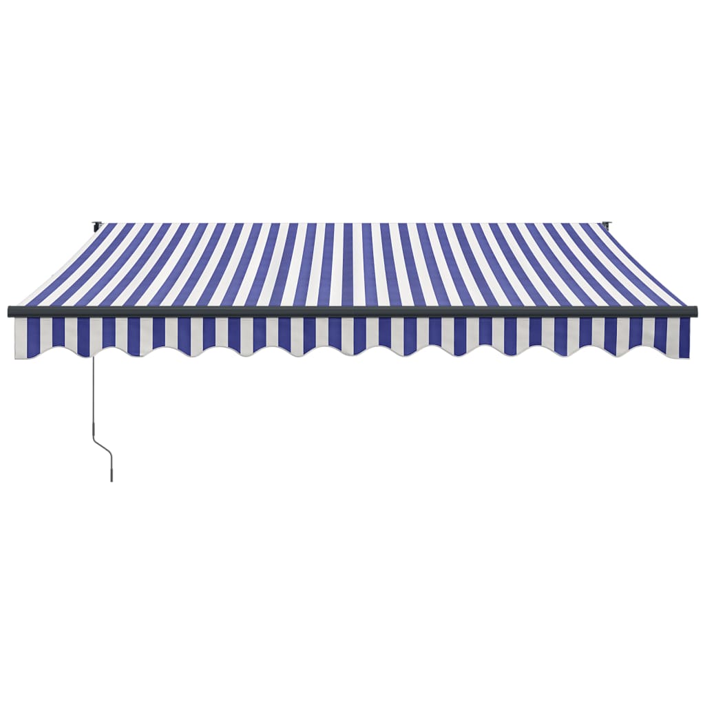 Blue and white automatic retractable awning 3x2.5 m V5069 Vetonek