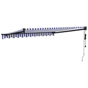 Blue and white automatic retractable awning 3x2.5 m V5069 Vetonek