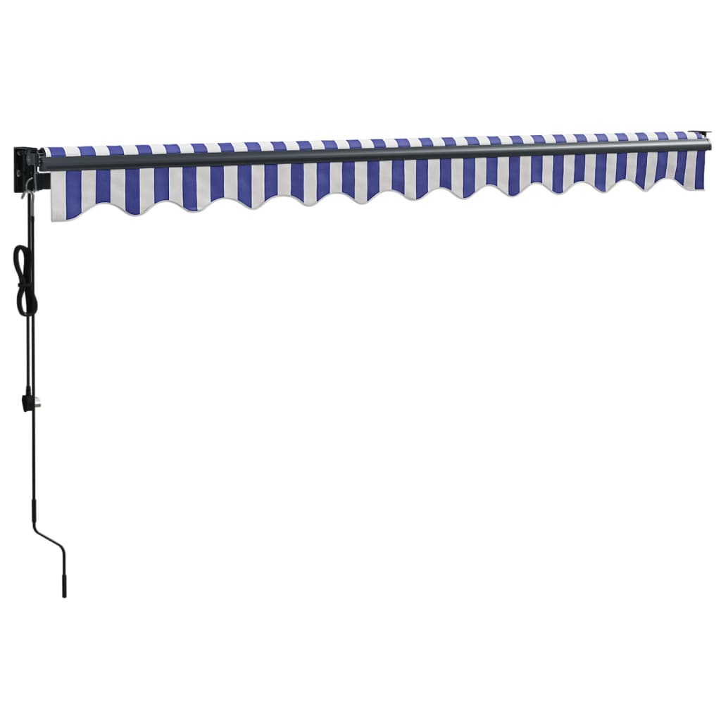 Blue and white automatic retractable awning 3x2.5 m V5069 Vetonek