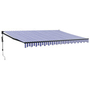 Blue and white automatic retractable awning 4.5x3 m V5090 Vetonek
