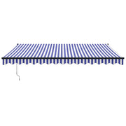 Blue and white automatic retractable awning 4.5x3 m V5090 Vetonek
